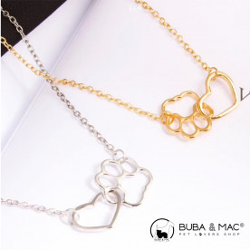 Heart and paw necklace