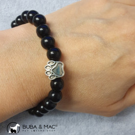 Black stone bracelet with claw